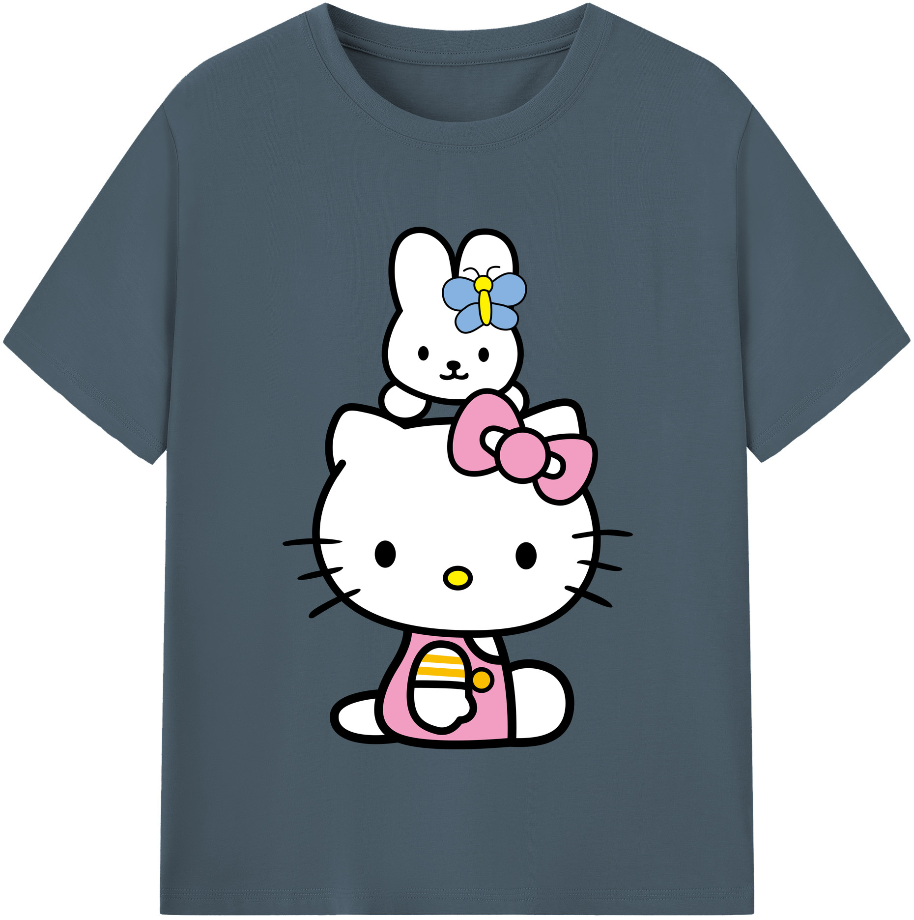（画像用） Hello Kitty ハローキティ 綿100％半袖Tシャツ（フロントプリント）